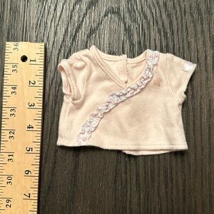 American Girl Bitty Baby Pink Doll Shirt with Ruffle